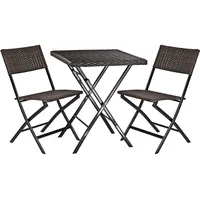 Balkonset Springfield 3tlg. Polyrattan Garnitur Stuhl Tisch Garten Klappstuhl