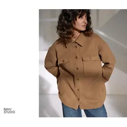 Nah/Studio Jacke - recycelte Wolle - Gr. 38 - braun