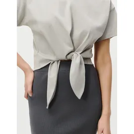 LeGer By Lena Gercke LeGer T-Shirt Tessy, LeGer by Lena Gercke mit Knoten-Detail, cropped grau S (36)