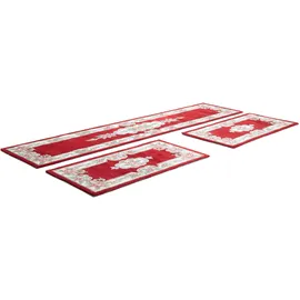 THEKO Bettumrandung THEKO "Ming" Gr. 14, rot, H:14mm, Obermaterial: 100% Polyacryl, Bettumrandungen, Bettvorleger, Läufer-Set, Pastell-Farben, florales Design