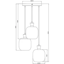 GLOBO LED Pendelleuchte 3-flg. 30 cm rund Schwarz/Metall