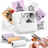 Phomemo Mini Drucker, M02X Aufkleber Drucker für Smartphone Taschendrucker Bluetooth Fotodrucker für Geschenke, DIY Erstellung, Studiennotizen, Fotos,Tragbarer Thermodrucker mit 3 Rollen Papier