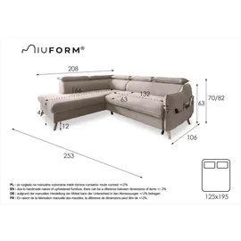 miuform Eckcouch Velours 2-Sitzer Türkis