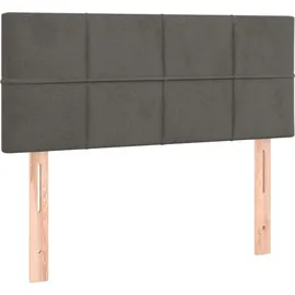 vidaXL Boxspringbett mit Matratze & LED Dunkelgrau 90x190 cm Samt