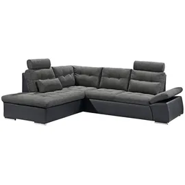 ed exciting design Eckcouch Kunstleder 4-Sitzer Schwarz