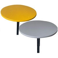 SYLC Runde Tischdecken für runde Tische, runde Tischdecke, wasserdicht, rutschfest, waschbar, Tischschutz rund hitzebeständig, Tischabdeckung rund abwischbar (gelb & grau, 70 cm)