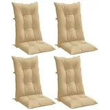 vidaXL Hochlehner-Auflagen 4 Stk. Melange Beige 120x50x7 cm Stoff