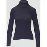 S.Oliver - Elastisches Langarmshirt mit Rollkragen, Damen, blau, 46