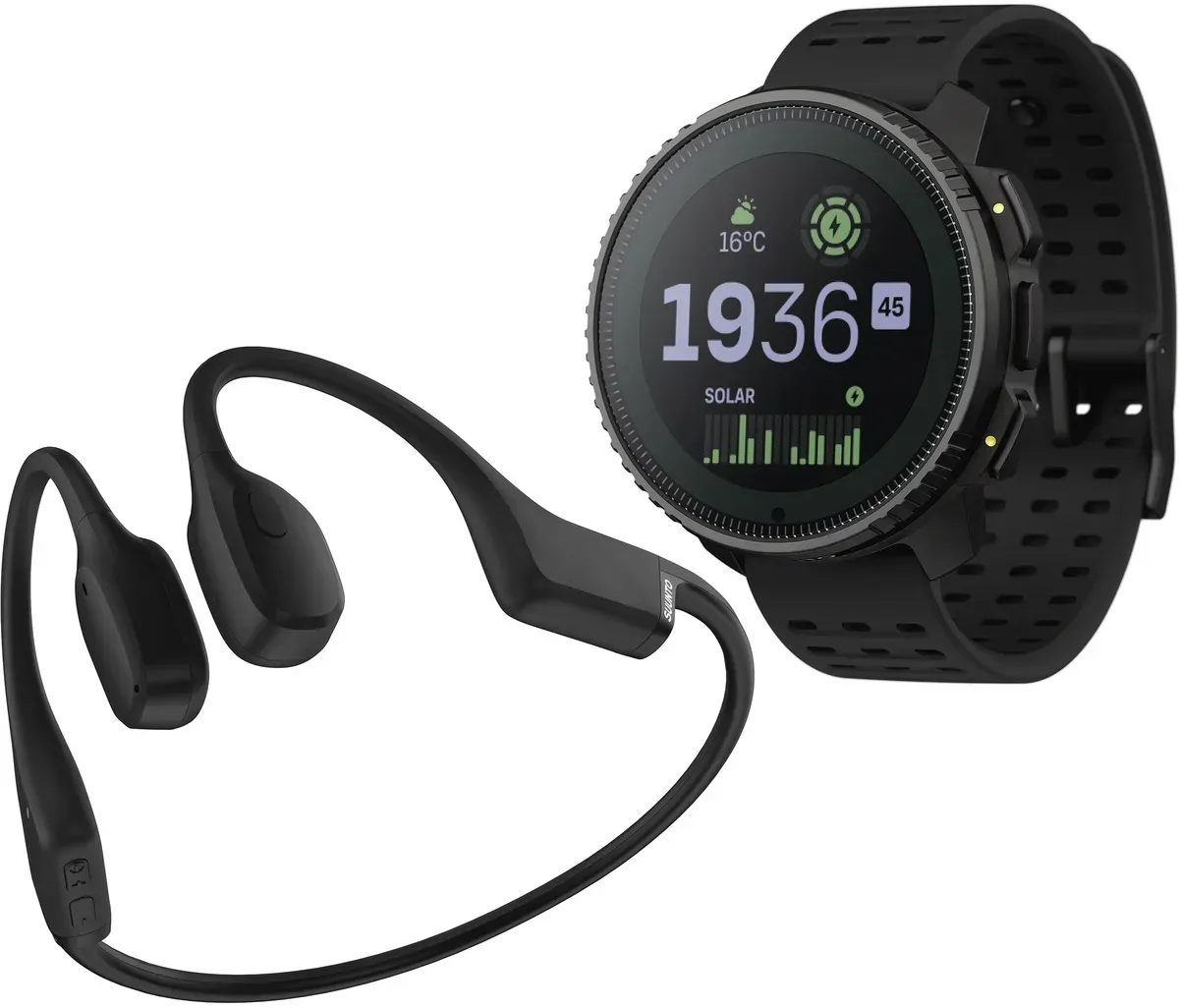 Suunto Suunto Vertical Solar GPS Uhr + Sonic Kopfhörer (Größe One Size, schwarz)