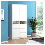 Vicco Kleiderschrank Naara Weiß 98.6 x 200 cm mit Schubladen