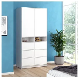 Vicco Kleiderschrank Naara Weiß 98.6 x 200 cm mit Schubladen