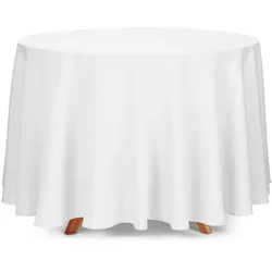 10x Tischdecke, weiß, Ø 280 cm, Polyester, rund, Stoff