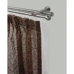 Gardinenstange GARESA "KUGEL", silber (edelstahlfarben), L:350cm Ø:16mm, Eisen, Gardinenstangen, Innenlauf-Vorhanggarnitur, verlängerbar, Kugel, edelstahl optik