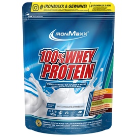 Ironmaxx 100% Whey Protein Weiße Schokolade-Erdbeere Pulver 500 g