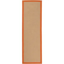 carpetfine Sisalteppich Läufer erhältlich", orange, | Rutschfester Flachgewebe Teppichläufer Uni aus Naturfasern für Wohnzimmer