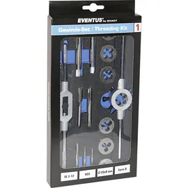 Eventus Gewindeschneidsatz 70607 16teilig HSS metrisch M3, M4, M5, M6, M8, M10, M12