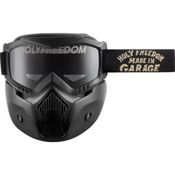 HolyFreedom Fat Rat Motocross Brille + Maske Set, schwarz für Männer