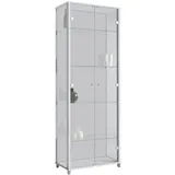 fif möbel Vitrine OPTIMA Standvitrine, Vitrinenschrank, Glasvitrine, Sammlervitrine silberfarben