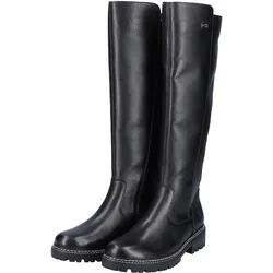 Stiefel REMONTE, Damen, Gr. 37, Normalschaft, schwarz, Leder, klassisch, Schuhe, Blockabsatz, Businesschuh, Langschaftstiefel Innenreißverschluss
