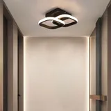 Goeco Moderne LED Deckenleuchte, 22W Deckenleuchte, Deckenleuchten für Wohnzimmer Schlafzimmer Küche, 3000K Schwarz,