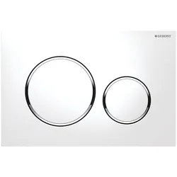 Geberit Betätigungsplatte Sigma 20 Weiß, Ring verchromt, 2-Mengen-Spülung
