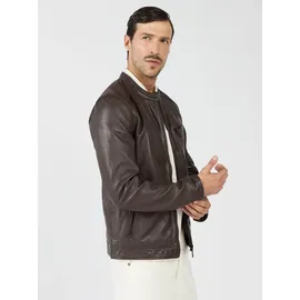 Maze Bikerjacke "42024136", Herren, Gr. S, braun, Obermaterial: 100% Lammleder. Futter: 100% Baumwolle. Ärmelfutter 100% Polyester. Taschenfutter: 100% Baumwolle, Jacken