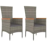 vidaXL Gartenstuhl 58 x 60 x 108 cm grau 2 St.