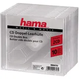Hama CD-Doppel-Leerhülle Standard, 10er-Pack, Transparent
