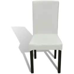vidaXL 6 Stk. Creme Stuhlhussen Gerade Dehnbar