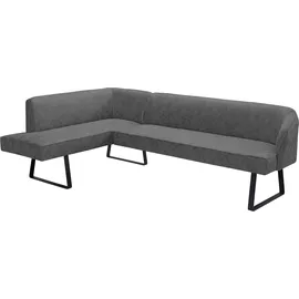 exxpo - sofa fashion Eckbank EXXPO - SOFA FASHION "Americano", grau (anthrazit), B:249cm H:83cm T:157cm, Sitzbänke, Eckbank, mit Keder und Metallfüßen, Bezug in verschiedenen Qualitäten