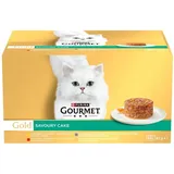 PURINA GOURMET Gold Savoury Cake Nassfutter mit Huhn, Rind, Lamm Katzen 48x85g