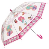 IDENA 50048 - Kinderregenschirm für Mädchen, mit zauberhaftem Meerjungfrauenmotiv auf transparentem Kunststoff, Durchmesser ca. 83 cm, Länge ca. 66 cm