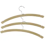 BÜRSTENMANN 1357 FSC Kleiderbügel, 3 Stück, Holz, beige, 2.5 x 42 x 15.5 cm
