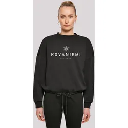 Sweatshirt F4NT4STIC "Schneeflocke Winter Lappland", Damen, Gr. XS, schwarz, Obermaterial: 65% Baumwolle, 35% Polyester, casual, oversize, Rundhals, Langarm ohne Bündchen, Sweatshirts, Weihnachten, Geschenk, Logo