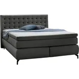 Jockenhöfer Gruppe Boxspringbett »Jessica inklusive 9cm Kaltschaum-Topper« und 7-Zonen-TTFK-Matratze (H3,H3/H4 oder H4), Liegefläche 180x200cm, grau