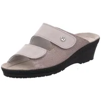 ROHDE Damen Leder Clogs Klettverschluss Pantoletten Neustadt-50 1461, Größe:41 EU, Farbe:Beige