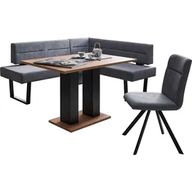 massivline&more Eckbankgruppe MASSIVLINE & MORE "Martina", blau (spanplatte, metall, mercury 121 blaugrau, blau, grau, schwarz), T:65cm, Holzwerkstoff, Massivholz, Polyester, Sitzmöbel-Sets, Eckbankgruppe, frei im Raum stellbar