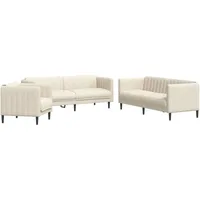 VidaXL 3-tlg. Sofagarnitur Creme Stoff