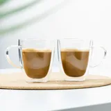 Böttcher-AG Kaffeegläser Cappuccino, doppelwandig, mit Henkel, 270ml, 2 Stück