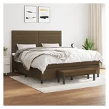 vidaXL Boxspringbett mit Matratze Dunkelbraun 160x200 cm Stoff