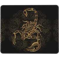 MOLIAE Schreibtischunterlage mit goldfarbenem Skorpion-Druck, Leder, für Büro, Schreibtischunterlage, rutschfeste Gummiunterseite, Mauspad, für Laptop, Schreibtischunterlage