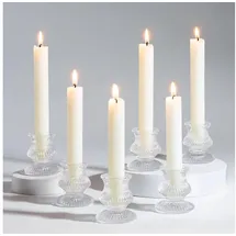 luxuskollektion Stabkerzenhalter Set Glas Transparent