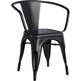 2er-Set Tolix Stuhl | Schwarz Matt | Metall | Stapelbar bis zu 15 Stück | Industrie Stuhl, Stuhl Industrial, Tolix Stühle, Industriestuhl
