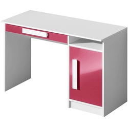 Stylefy Kinderschreibtisch Goldie (Computertisch, Bürotisch), viel Stauraum, mit Schublade, für Kinder und Jugend rosa|weiß