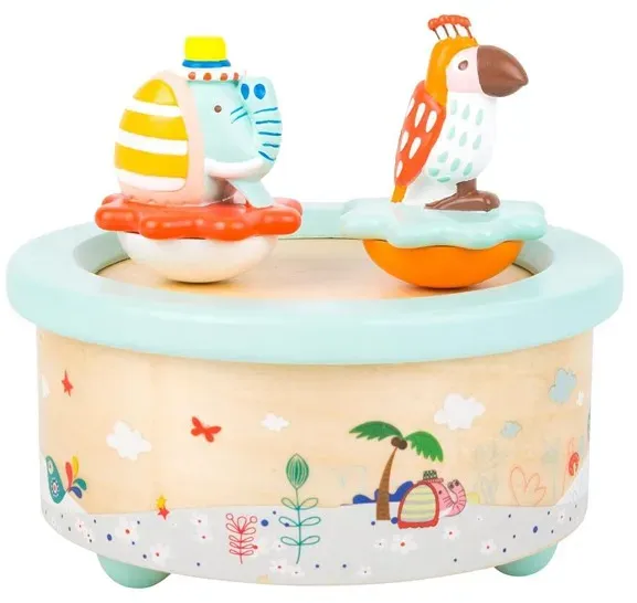 - Wooden Music Box Parrot and Elephant