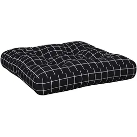 vidaXL Palettenkissen 58 x 58 x 10 cm schwarz kariert 1 St.