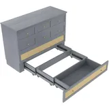 Sonnenh Schrankbett, Grau, Holzwerkstoff, Schlafzimmer, Betten, Klappbetten