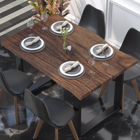 PERU | Bistro Tischplatte Baumkante | 120x70cm | Walnuß | Gastro Massivholzpl...