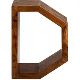 WOMO-DESIGN Beistelltisch D-Form 60 cm, Braun Unikat handgefertigt aus Massivholz Akazienholz Couchtisch Kaffeetisch Wohnzimmertisch Sofatisch Loungetisch Holztisch Tisch verschiedene Buchstaben Formen