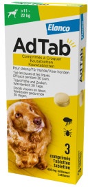 AdTab anti vlo kauwtabletten voor de hond  1,3-2,5kg - 2 verpakkingen